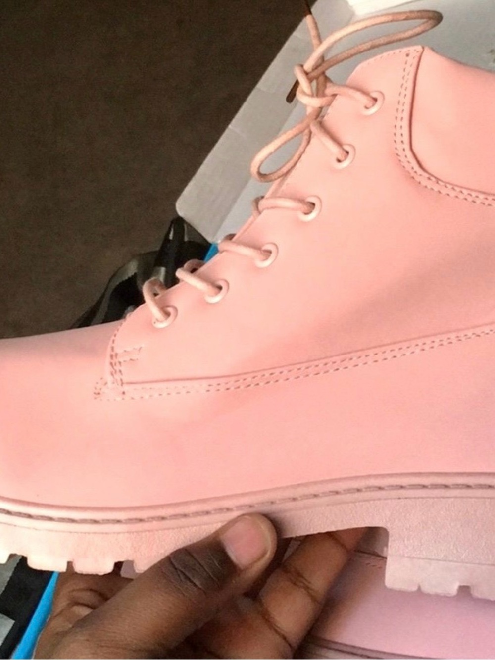 Pink Lace-Up Ankle Booties